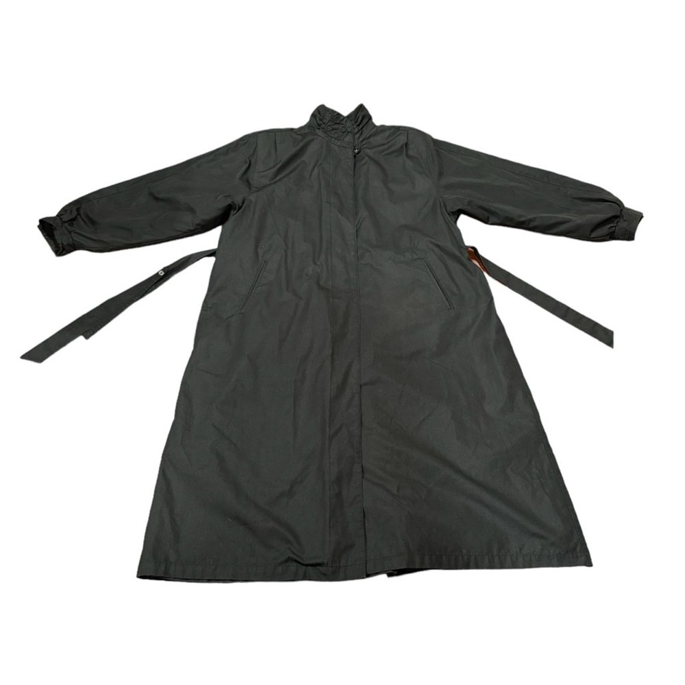 Size 16 London Fog Black Vintage Trench Coat with Removable Inner Lining